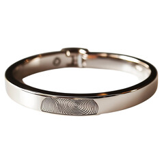 A Fingerprint Ring with Engraving Isolated on Transparent Background