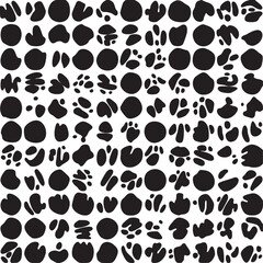 Fototapeta premium A dense of numerous black circles contrasted against a white background.