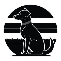 Bold circular t-shirt design celebrating international dog day vector illustration