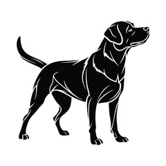 Clean silhouette of Labrador retriever for happy dog day vector illustration
