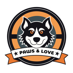Vintage style dog day badge circular vector illustration