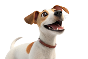funny dog with big smile, isolated on transparent background - generated by ai