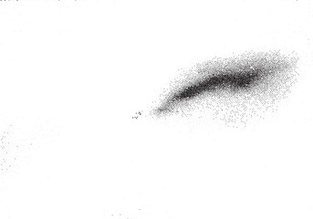 Fototapeta premium A delicate eye emerges from a textured white background with scattered dots.