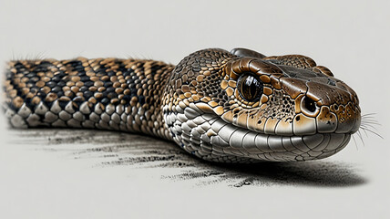 Obraz premium Close-Up Wildlife Photography: Snake Scales, Eyes, and Camouflage in Natural Habitat Conservation