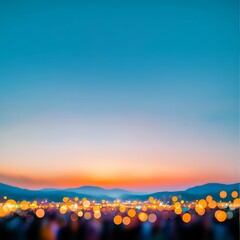 Blurry String Lights and Twilight Atmosphere for Outdoor Restaurant and Event Celebrations