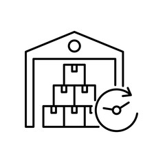 Flat vector inventory icon with a clean box and label design, ideal for warehouse, logistics, delivery app interface, inventory management dashboards, and graphic assets.