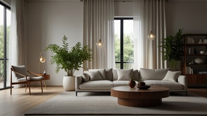 Fototapeta premium Serene Modern Living Room