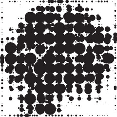 Fototapeta premium A dense collection of overlapping black circular shapes scattered across a white background.