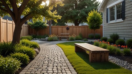 Obraz premium Serene Backyard Oasis