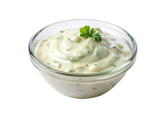 Creamy Herb Sauce in Glass Bowl Delicious Food Photography