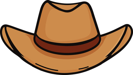 Cowboy Hat Vector Illustration on Transparent Background