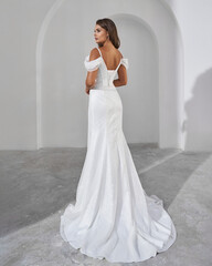Elegant White Wedding Dress Back View