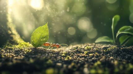 New plant growth emerging from soil
