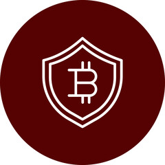 Cryptocurrency Vector Line Brown Circle Icon Design
