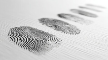 Close-up of detailed fingerprint patterns in monochrome