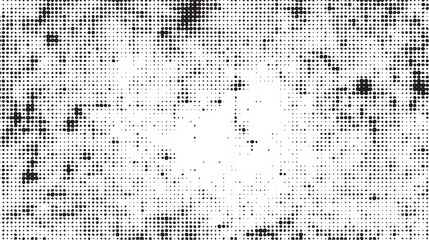 A dynamic black and white abstract texture displays a of small dots across a light background.