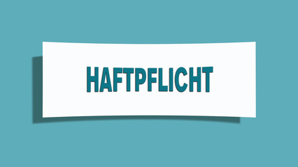 Haftpflicht (Liability) - A card isolated on light green background.
