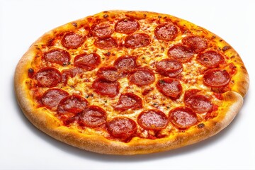 A delicious pepperoni pizza, perfect for a casual meal or party. The warm, melty cheese and savory pepperoni make this a classic.