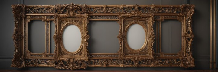 Intricate Victorian-style frames, ornate details,  detail,  silver,  illustration