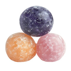 Luminous Pastel Candy Pop Soft Fusion of Peach Blue Crystals Isolated on Transparent Background