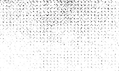 A stark monochrome gradient of numerous small dots creates a textured visual effect.