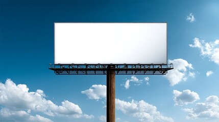 Obraz premium Blank billboard against blue sky with clouds