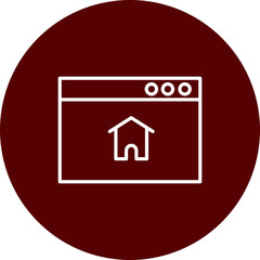 Home Page Vector Line Brown Circle Icon Design