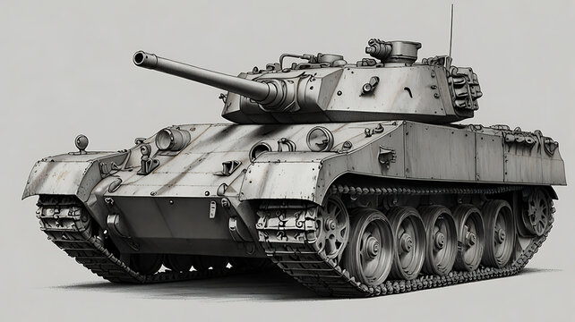 <Vintage T-34 Tank - Powerful Armored Vehicle of Military History and Soviet Engineering>