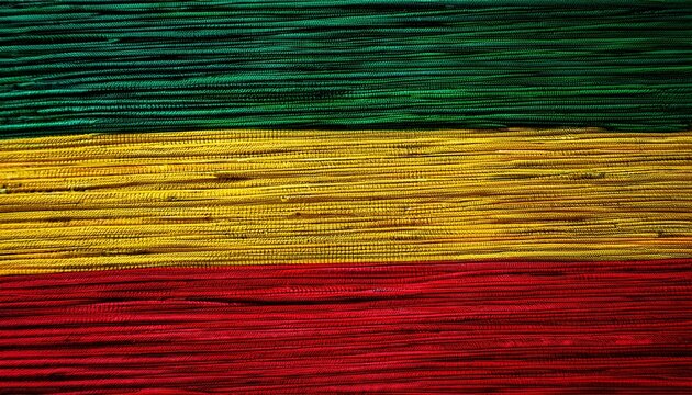 green yellow red reggae background on wickerwork texture