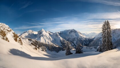Obraz premium beautiful panoramic alpine landscape in winter