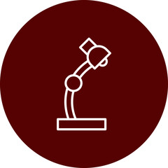 Desk Lamp Vector Line Icon Design