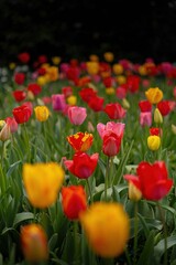 red and yellow tulips