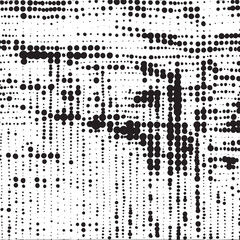 A dense of black dots forms a recognizable human face.