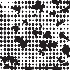 Fototapeta premium A dynamic of black circles dispersed across a white background creates an abstract and energetic visual.