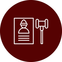 Labour Law Vector Line Brown Circle Icon Design