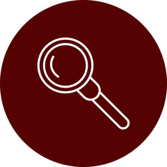 Magnifying Glass Vector Line Brown Circle Icon Design