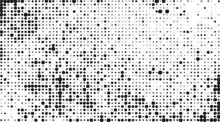 A densely packed array of small dark circles gradually transitioning into lighter shades across a wide expanse.