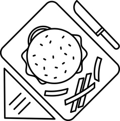 burger illustration on a white background    