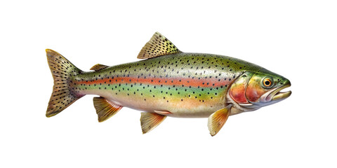 A Stunning Illustration of a Rainbow Trout Fish with Vibrant Colors and Detailed Features