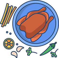 chicken (2) illustration on a white background    