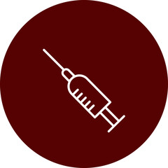 Syringe Vector Line Brown Circle Icon Design