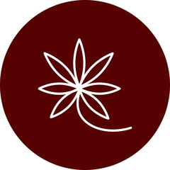 Cannabis Vector Line Brown Circle Icon Design