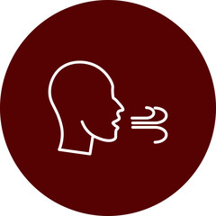 Inhale Vector Line Brown Circle Icon Design