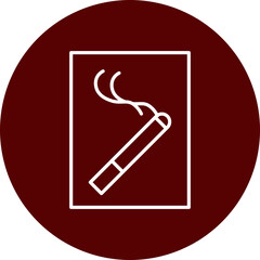 Nicotine Patch Vector Line Brown Circle Icon Design