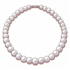 Obraz premium Elevate your style with this pastel pearl necklace, featuring a sleek silver clasp for a touch of elegance.