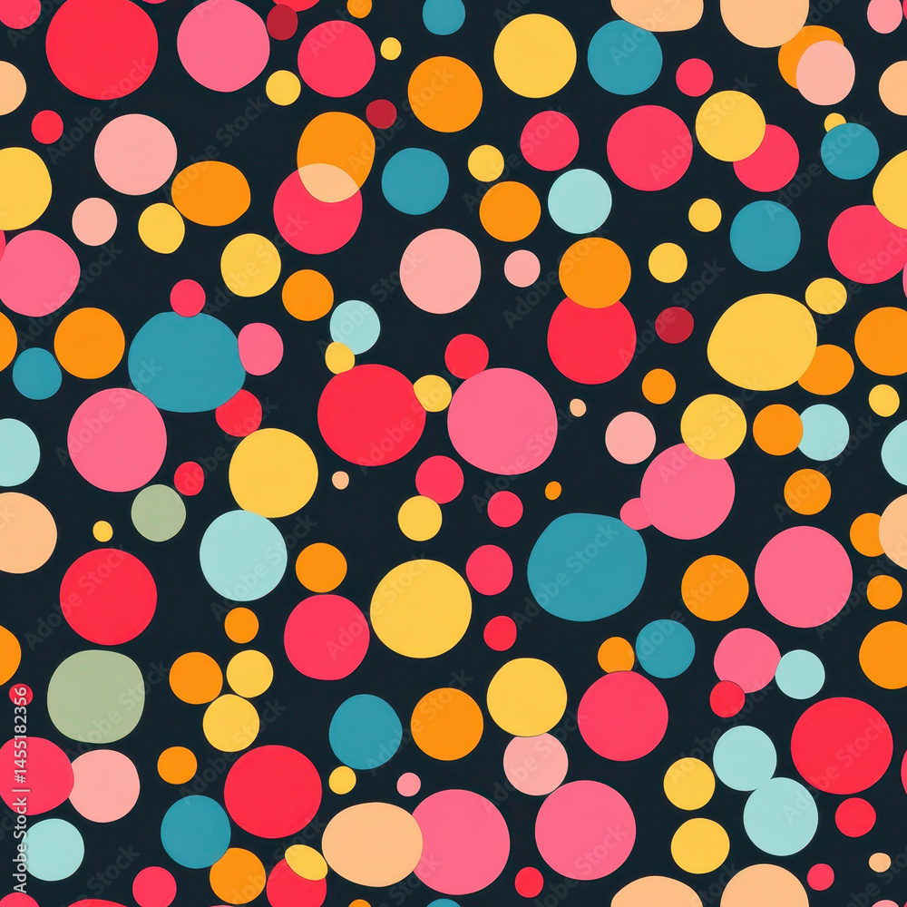 Wall mural this abstract polka dot graphic design features a seamless pattern set against a clean background fo