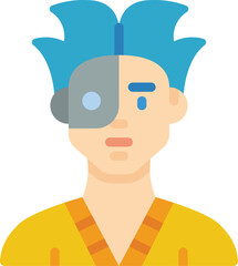 cyborg illustration on a white background     