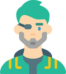 cyborg illustration on a white background     