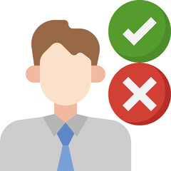 decision making illustration on a white background    