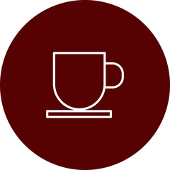 Coffee Cup Vector Line Brown Circle Icon Design